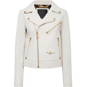Philipp Plein, Dames, Jassen, Wit, Maat: XS Leer,