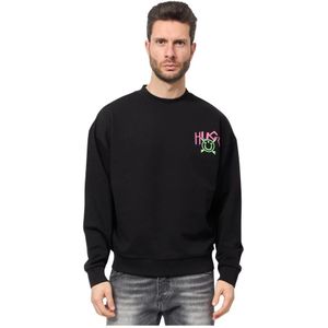 HUGO - Sweatshirt - Groen - 100% Katoen - Normale Pasvorm
