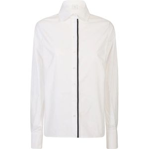 Eleventy, Dames, Blouses & Shirts, Wit, Maat: 2XS Katoen,