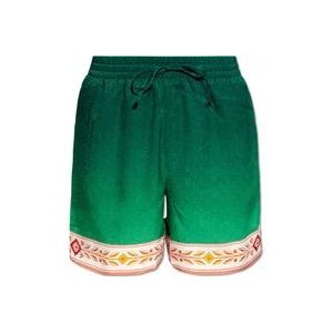 Casablanca Zijden shorts , Green , Heren , Maat: M