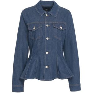 7 For All Mankind, Dames, Blouses & Shirts, Blauw, Maat: S Denim,