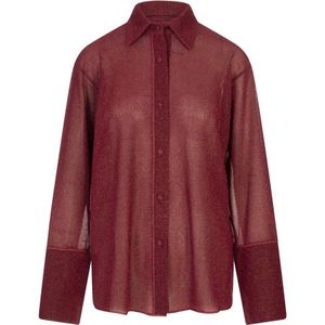Oseree, Dames, Blouses & Shirts, Rood, Maat: M/L Polyamide,