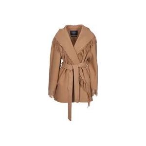 Balenciaga Belted Coats , Brown , Dames , Maat: L