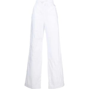 Marine Serre, Dames, Broeken, Wit, Maat: M Katoen,