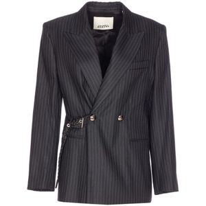 Isabel Marant, Dames, Jassen, Zwart, Maat: XS Leer,