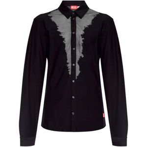 Diesel, Heren, Overhemden, Zwart, Maat: XS