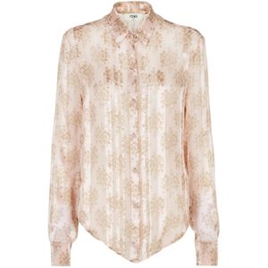 Fendi, Dames, Blouses & Shirts, Veelkleurig, Maat: M Chiffon,