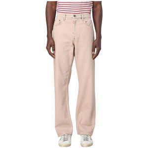 Golden Goose, Heren, Jeans, Roze, Maat: W34 Denim,