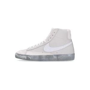 Nike Hoge Sneaker Wit/Groen Gebarsten Leer , White , Heren , Maat: 42 EU