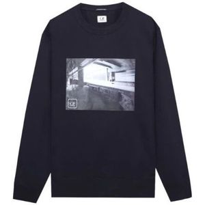 C.p. Company, Heren, Sweatshirts & Hoodies, Blauw, Maat: L Fleece,
