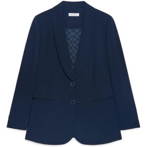 Fiorella Rubino, Dames, Jassen, Blauw, Maat: XL Leer,