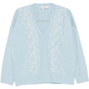 Ermanno Scervino, Dames, Truien, Blauw, Maat: XS