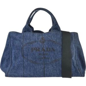 Prada Vintage, Dames, Pre-owned, Blauw, Maat: ONE Size Denim,