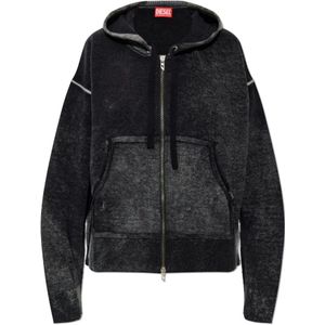 Diesel, Dames, Sweatshirts & Hoodies, Grijs, Maat: L Wol,