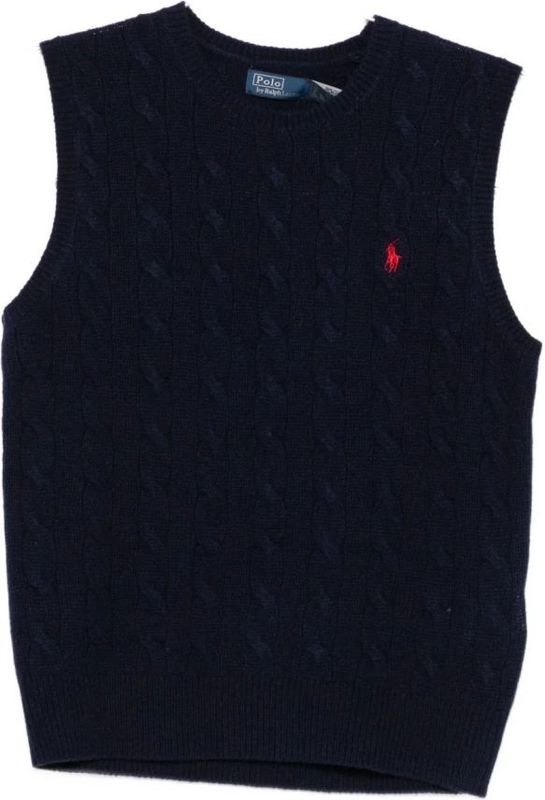 Polo Ralph Lauren - Mouwloze Trui - Blauw - Kabelbreisel