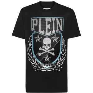 Philipp Plein, Heren, Tops, Zwart, Maat: S Katoen,