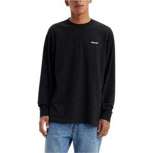 Levi's, Heren, Tops, Zwart, Maat: L Katoen,