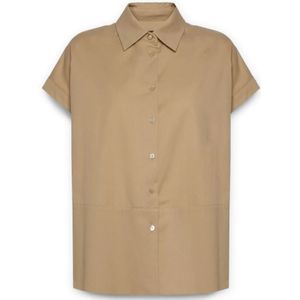 Elena Mirò, Dames, Blouses & Shirts, Beige, Maat: S Katoen,