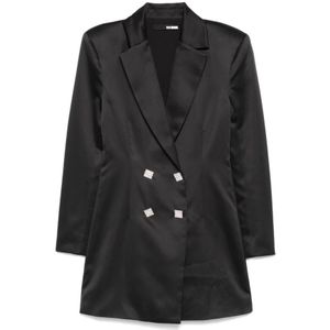 Rotate Birger Christensen, Dames, Jurken, Zwart, Maat: L Poliester,