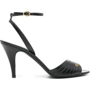 Valentino Garavani - Schoenen - Zwart - Leer - Leren Sandalen met VLogo