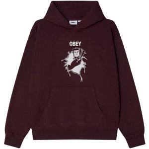 Obey, Heren, Sweatshirts & Hoodies, Bruin, Maat: S Katoen,