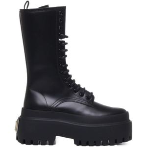 Dolce & Gabbana, Dames, Schoenen, Zwart, Maat: 36 EU Leer,