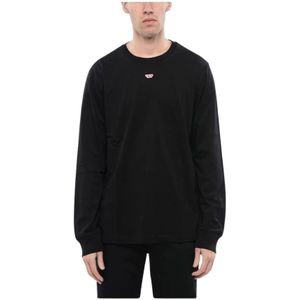 Diesel, Heren, Tops, Zwart, Maat: M Jersey,