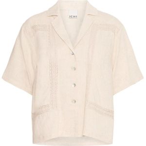 Ichi, Dames, Overhemden, Beige, Maat: S Linnen,