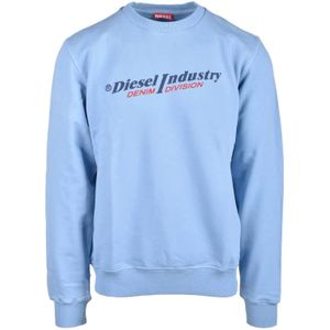 Diesel, Heren, Sweatshirts & Hoodies, Blauw, Maat: M Katoen,