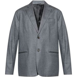 Emporio Armani, Heren, Jassen, Grijs, Maat: S Wol,