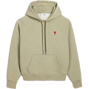 Ami Paris, Dames, Sweatshirts & Hoodies, Beige, Maat: 2XL Katoen,