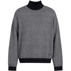 Emporio Armani - Coltrui - Marineblauw - 100% Scheerwol - Micro Jacquard Patroon