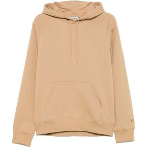 Carhartt WIP - Logo Hoodie - Bruin - Katoen - Capuchon met Trekkoord