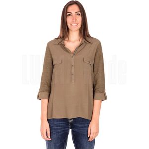 Elena Mirò, Dames, Blouses & Shirts, Bruin, Maat: S Jersey,