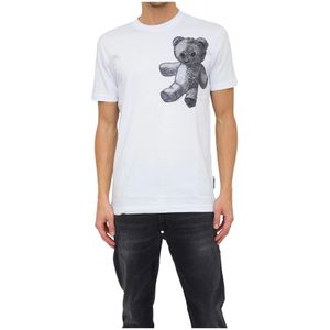 Philipp Plein, Heren, Tops, Wit, Maat: M Katoen,
