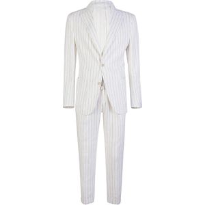 Eleventy, Heren, Pakken, Wit, Maat: S Katoen,