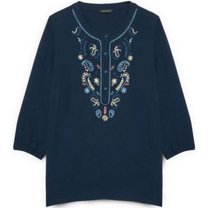 Fiorella Rubino, Dames, Blouses & Shirts, Blauw, Maat: XL Viscose,