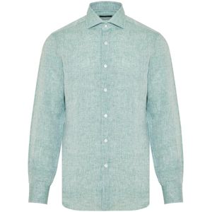 Barba, Heren, Overhemden, Groen, Maat: 3XL Linnen,