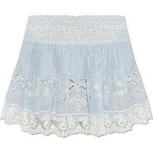 Loveshackfancy, Dames, Rokken, Blauw, Maat: XS Katoen,