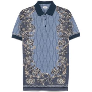 Etro, Heren, Tops, Blauw, Maat: S Katoen,