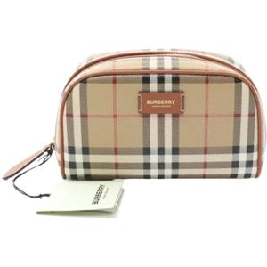 Burberry Vintage, Dames, Pre-owned, Beige, Maat: ONE Size Leer,