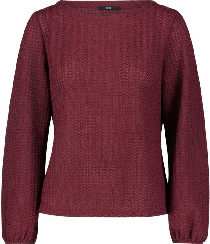 zero - Shirt - Cranberry - Lange Mouwen - Aansluitende Pasvorm