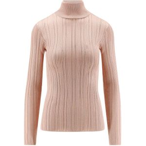 Elisabetta Franchi, Dames, Truien, Beige, Maat: L Poliester,