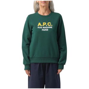 A.p.c., Dames, Sweatshirts & Hoodies, Groen, Maat: S Katoen,