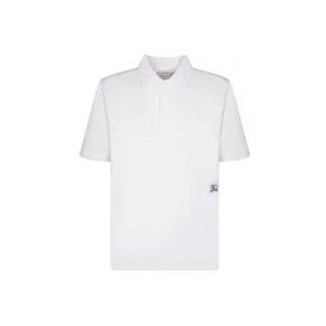 Burberry Contrasterend Jacquard Logo Polo , White , Heren , Maat: XL
