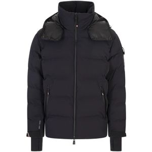 Moncler, Heren, Jassen, Blauw, Maat: 2XL Polyamide,
