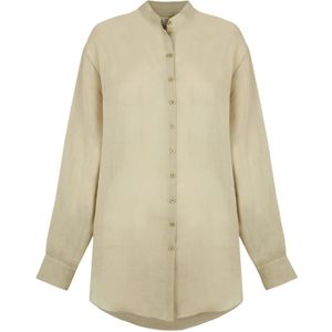 Cortana, Dames, Blouses & Shirts, Grijs, Maat: S Zijde,