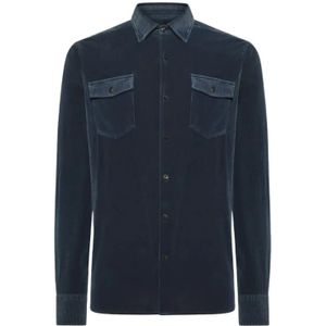 Rrd, Heren, Overhemden, Blauw, Maat: L Velours,