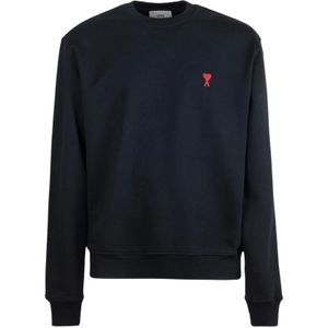 Ami Paris, Heren, Sweatshirts & Hoodies, Zwart, Maat: XS Katoen,