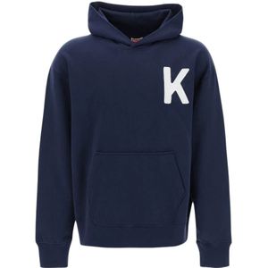 Kenzo, Heren, Sweatshirts & Hoodies, Blauw, Maat: M Katoen,